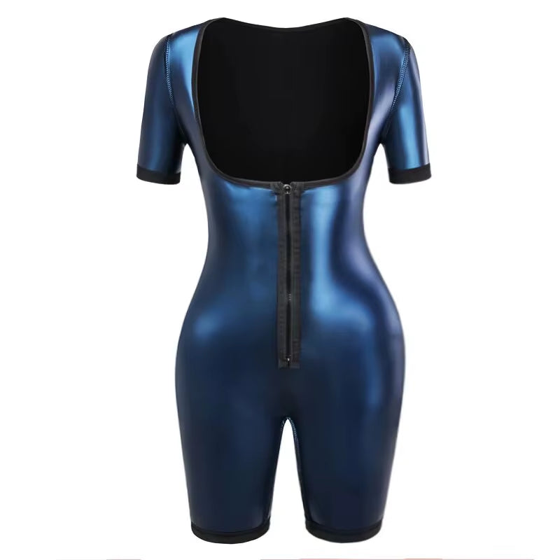 Women High Compression Bodysuit Shapewear Fitness Girdles Sauna Sweat Suits Belly Slimming Sheath Weight Loss Body Shaper